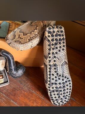Tod’s Gommino driving loafers in snake effect leather